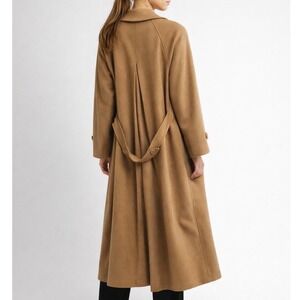 Cassidy Vintage Caramel 100% Pure Wool Made in USA Swing Trench Coat Size 10